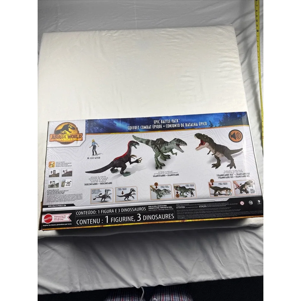 Jurassic World Dominion Epic Battle Pack 3 Dinosaurs 1 Figure HJK02 Mattel New